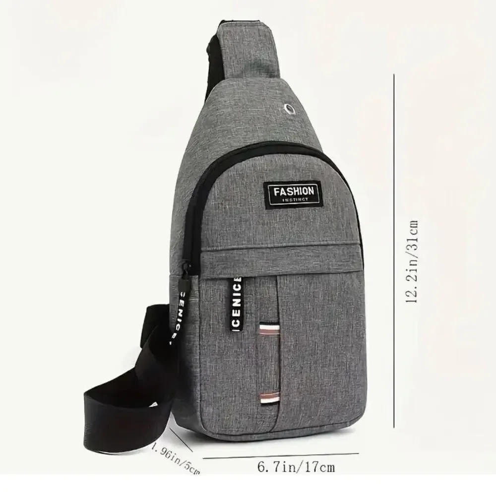 NWT FASHION One Shoulder Sling Slant Cross Chest Men Women Unisex Denim Blue Bag